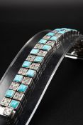 A TURQUOISE AND DIAMOND 18CT WHITE GOLD BRACELET BY PICCHIOTTI