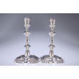 A PAIR OF HANDSOME GEORGE II SILVER CANDLESTICKS, MARY GOULD (MRS JAMES GOULD), LONDON 1747