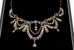 AN EARLY 19TH CENTURY OLD CUT DIAMOND FRINGE NECKLACE