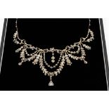 AN EARLY 19TH CENTURY OLD CUT DIAMOND FRINGE NECKLACE