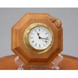 A MOUSEMAN OAK WALL CLOCK, CIRCA 1980