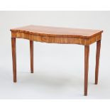 A GEORGE III MAHOGANY SERPENTINE SERVING TABLE