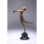 JOSEF LORENZL (1892-1950), A GILT-BRONZE FIGURE OF A NUDE DANCER