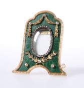 A SMALL DIAMOND AND ENAMEL PHOTOGRAPH, IN FABERGE STYLE
