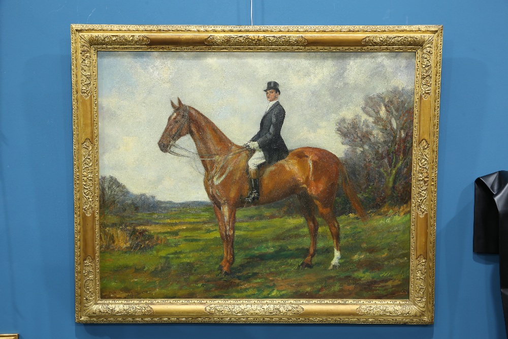 PHIL W. SMITH (EXH. 1892-1907), GENTLEMAN MOUNTED ON A CHESTNUT HUNTER - Image 2 of 3