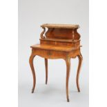 A LOUIS XV STYLE GILT-METAL MOUNTED, BURR YEW AND ROSEWOOD BONHEUR-DU-JOUR