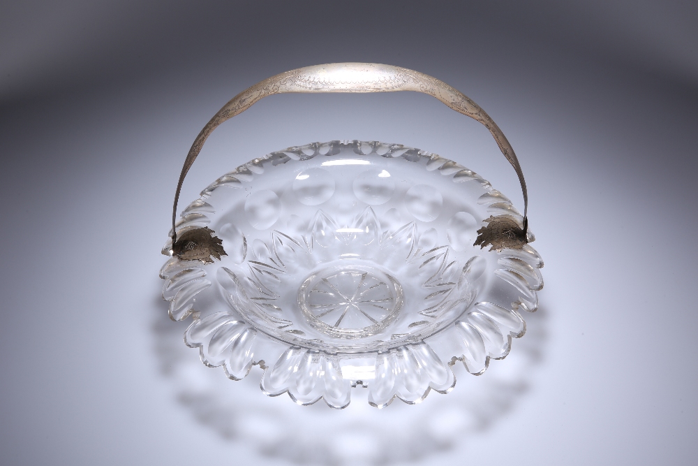 A MID-19th CENTURY WHITE METAL MOUNTED CUT-GLASS BASKET - Image 2 of 2