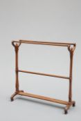 A 19TH CENTURY MAHOGANY COUNTRY HOUSE TOWEL RAIL