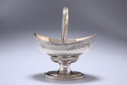 A GEORGE III SILVER SWING-HANDLED SUGAR BASKET, GEORGE BURROWS I, LONDON 1797