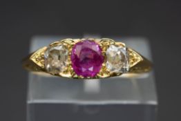 A LATE VICTORIAN RUBY AND DIAMOND RING