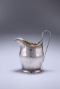 A GEORGE III SILVER CREAM JUG, PETER & ANN BATEMAN, LONDON 1803