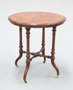 EDWARDS & ROBERTS, AN INLAID BURR WALNUT OCCASIONAL TABLE