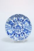 A CHINESE PORCELAIN BLUE AND WHITE PLATE