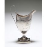 A GEORGE III SILVER CREAM JUG, STEPHEN ADAMS, LONDON 1796