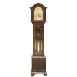 AN EARLY 20TH CENTURY OAK WESTMINSTER CHIME LONGCASE CLOCK