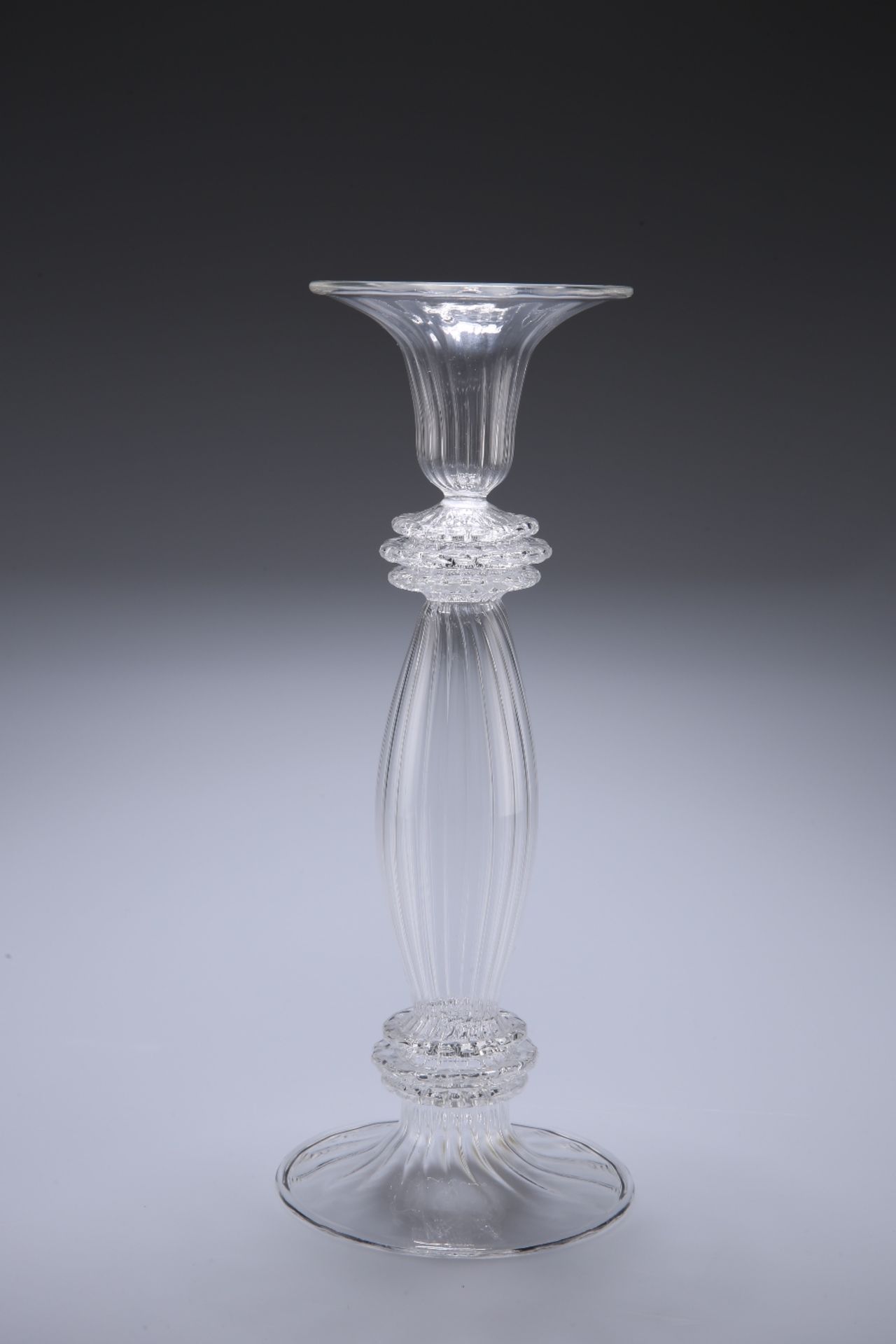 A RARE SALVIATI GLASS CANDLESTICK