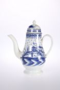 A STAFFORDSHIRE PEARLWARE COFFEE POT, c. 1820, ATTRIBUTED TO WILLIAM GREATBATCH