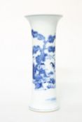 A CHINESE BLUE AND WHITE PORCELAIN CYLINDER VASE