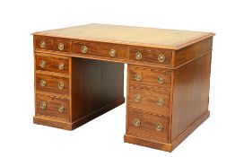 A VICTORIAN MAHOGANY PARTNER'S DESK