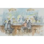 BEN MAILE (1922-2017), FIGURES AT THE BAR