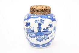 A LARGE CHINESE BLUE AND WHITE GINGER JAR, 19TH CENTURY