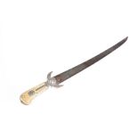 AN OTTOMAN EMPIRE SILVER-MOUNTED HUNTING SWORD