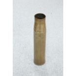 A LARGE WORLD WAR II BRITISH 4 1/2-INCH BRASS SHELL CASE. 69.5cm