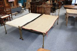 A PAIR OF LATE VICTORIAN BRASS BEDS