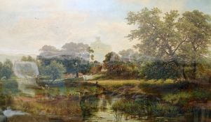 DAVID PAYNE (1843-1894), THE VILLAGE POND