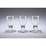 MASONIC INTEREST - A SET OF THREE FIRING GLASSES