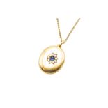 A LATE 19TH CENTURY SAPPHIRE AND DIAMOND-SET LOCKET PENDANT