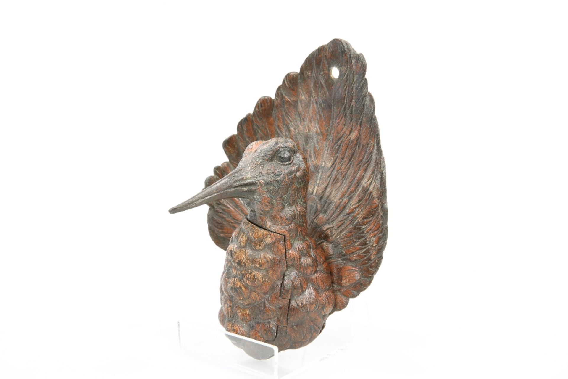 AN UNUSUAL COLD-PAINTED, WALL-MOUNTED APPLIQUE OF A WOODCOCK, c. 1900 - Image 3 of 3