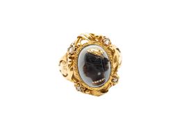 A LATE 19TH CENTURY BLACKAMOOR CAMEO RING