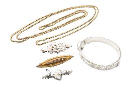 A collection of gold and silver jewellery