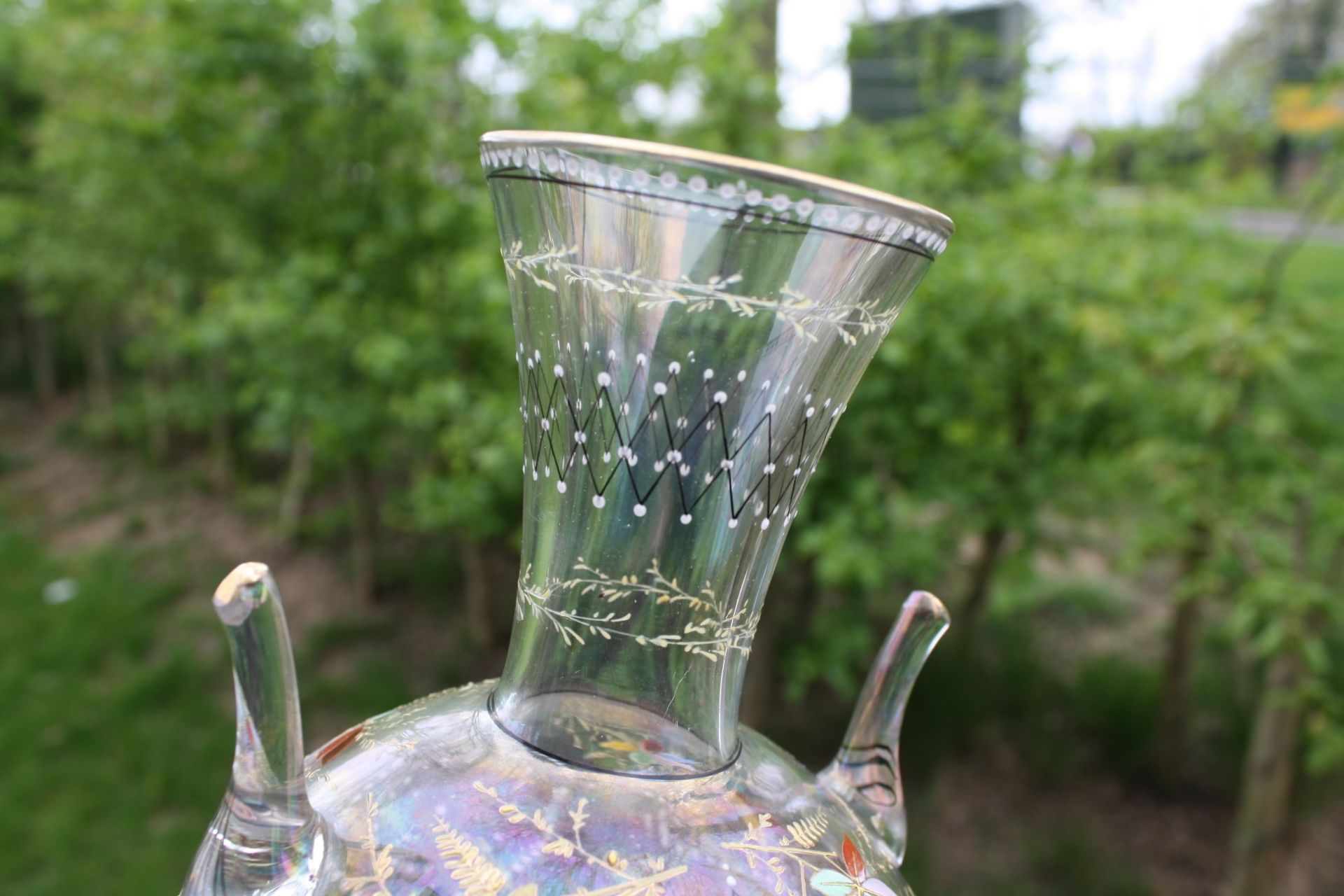 A LARGE MOSER ART NOUVEAU GLASS VASE - Bild 7 aus 8