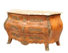 A LARGE AND IMPRESSIVE LOUIS XV STYLE ORMOLU MOUNTED BOMBE COMMODE