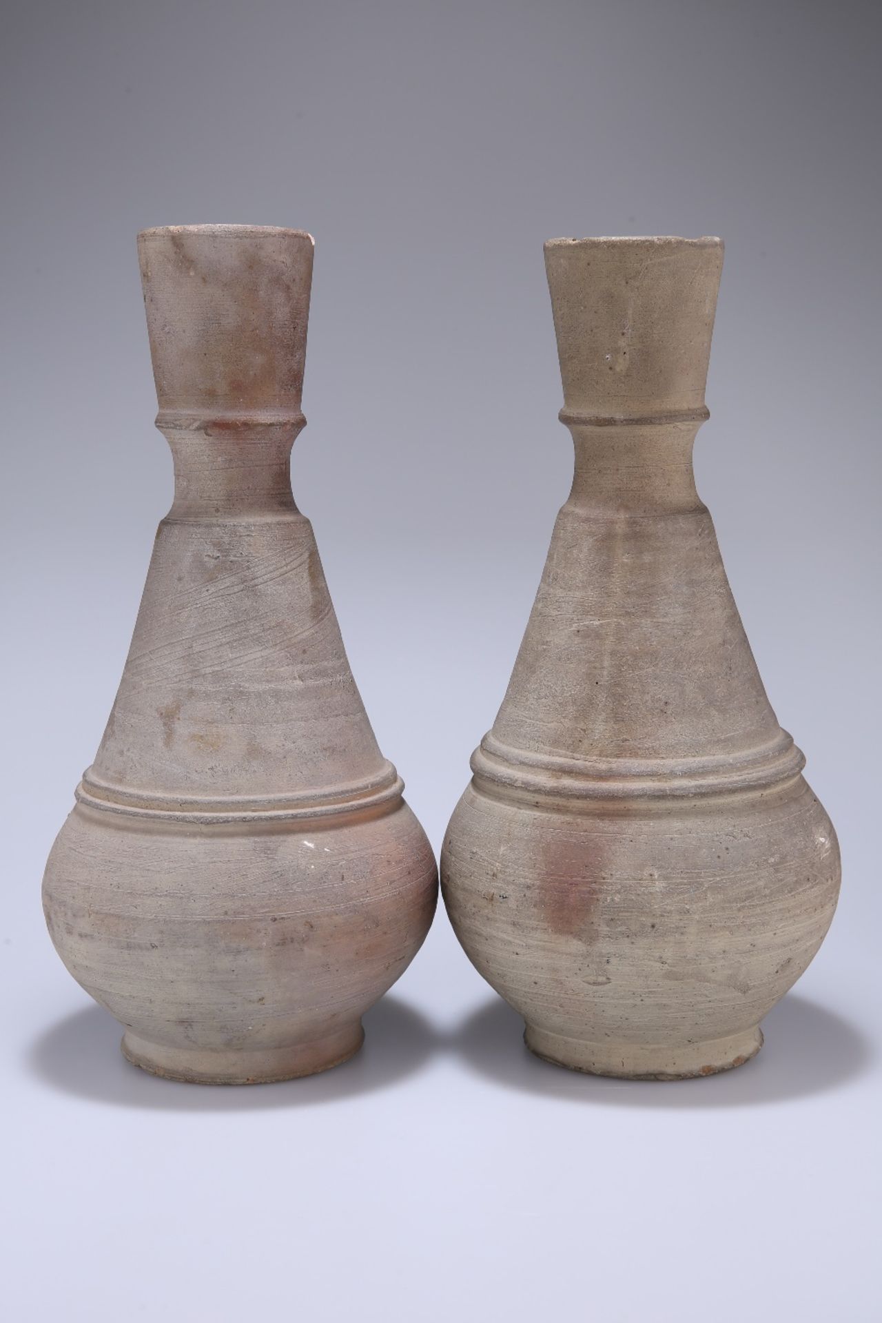 A PAIR OF CHINESE TERRACOTTA VASES IN HAN DYNASTY STYLE