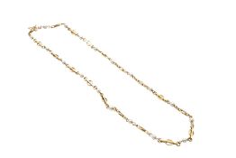 A 9 CARAT GOLD AND SEED PEARL NECKLACE, BY DEAKIN & FRANCIS