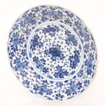 AN 18TH CENTURY DUTCH DELFT BLUE AND WHITE DISH