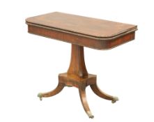 A REGENCY ROSEWOOD FOLDOVER CARD TABLE