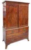 A GEORGE III MAHOGANY LINEN PRESS