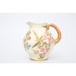 A ROYAL WORCESTER BLUSH IVORY JUG