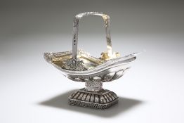 A RUSSIAN SILVER SWING-HANDLE BASKET, ST. PETERSBURG