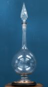 A LARGE VICTORIAN GLASS APOTHECARY JAR AND STOPPER