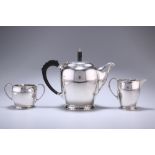 A GEORGE VI SILVER THREE-PIECE TEA SERVICE