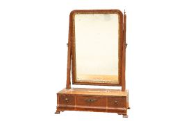 A GEORGE III MAHOGANY TOILET MIRROR