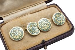 A PAIR OF ENAMEL CUFFLINKS