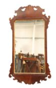 A LARGE 18TH CENTURY MAHOGANY FRETWORK MIRROR