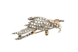 A 19TH CENTURY DIAMOND-SET PARROT BROOCH