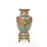 A CHINESE PLIQUE A JOUR ENAMEL VASE